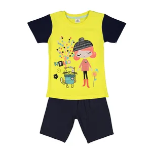 ست تی شرت و شلوارک دخترانه بانالی مدل دختر کد 3521