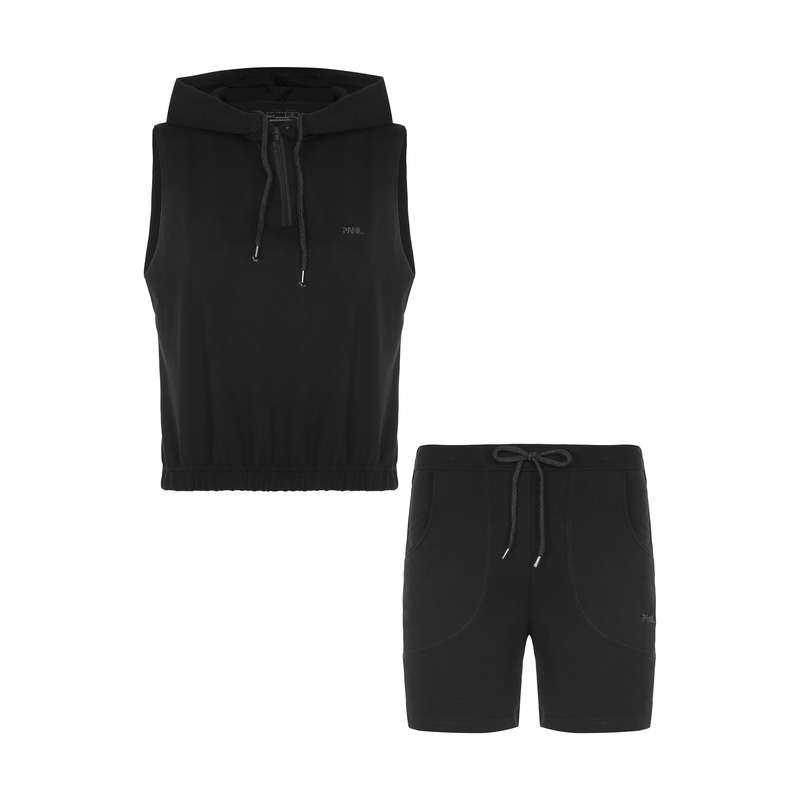 ست تاپ و شلوارک ورزشی زنانه پانیل مدل 4076BK