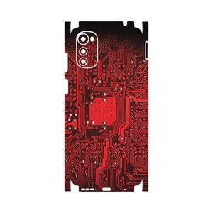 MAHOOT Red_Printed_Circuit_Board-FullSkin Cover Sticker for Motorola Moto E32s