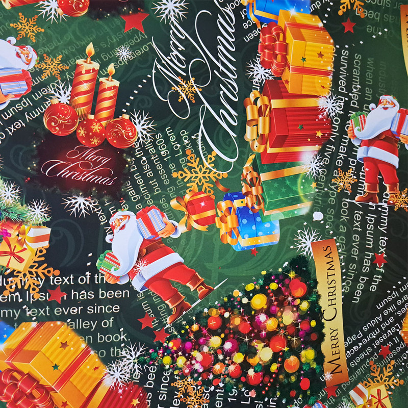 کاغذ کادو مدل بابانوئل و درخت کریسمس کد gr40 بسته 3 عددی