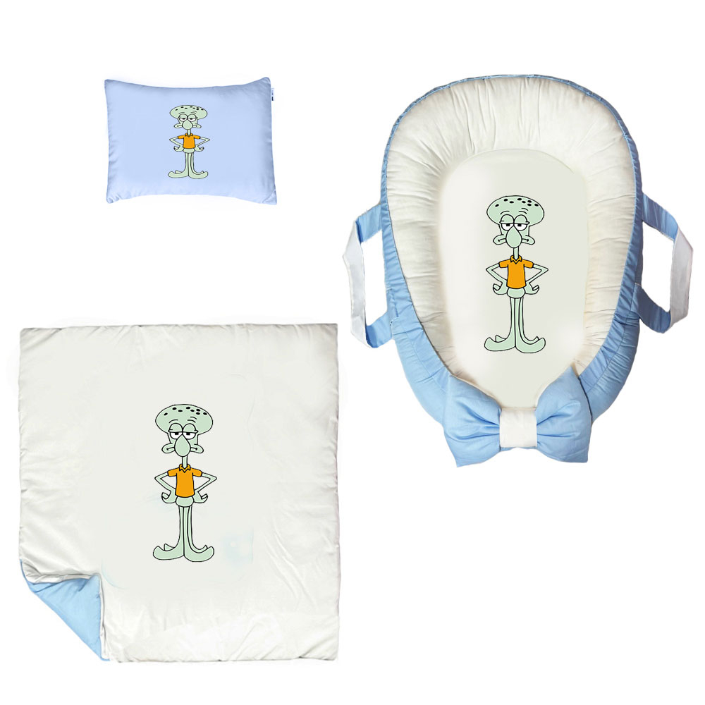 سرویس خواب سه تکه نوزاد ناریکو مدل گارد محافظ دار طرح اختاپوس باب اسفنجی کد 0635
