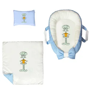 سرویس خواب سه تکه نوزاد ناریکو مدل گارد محافظ دار طرح اختاپوس باب اسفنجی کد 0635