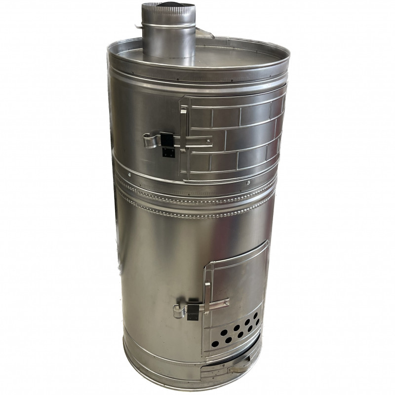 بخاری هیزمی مدل گرد دوطبقه فردار