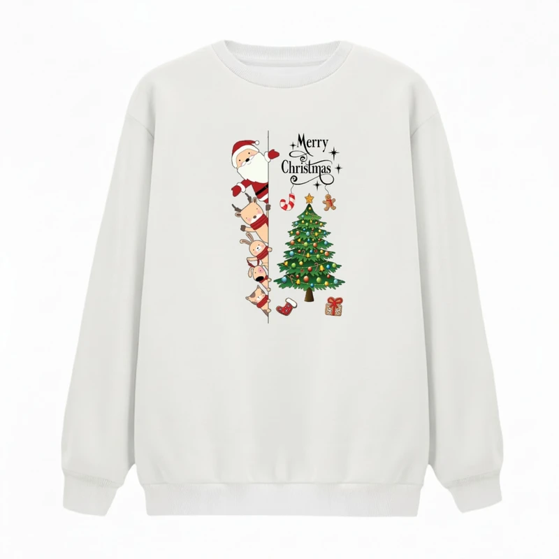 سویشرت زنانه مدل بابانوئل و گوزن کریسمس کد v1 