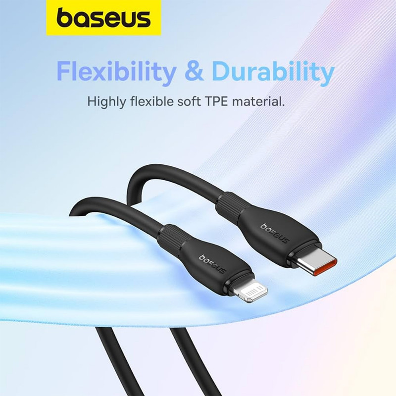 کابل تبدیل USB-C به لایتنینگ بیسوس مدل Pudding Series Gentle 20W طول 120 سانتی متر