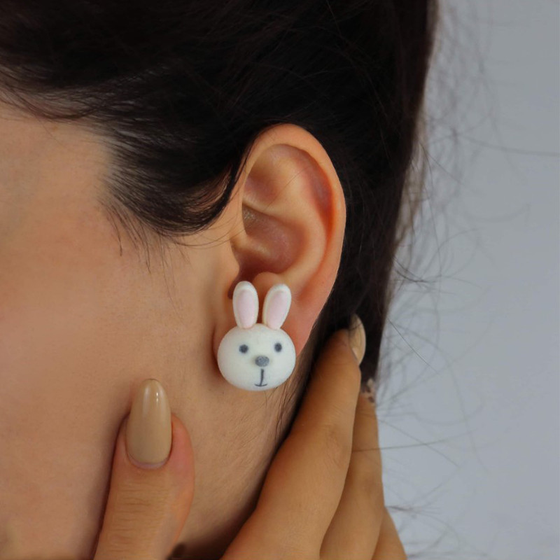 گوشواره دخترانه مدل عروسکی کله خرگوشی CR7 گوشواره دخترانه مدل عروسکی کله خرگوشی CR7