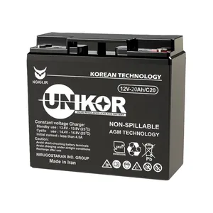 باتری 12 ولت 20 آمپر یونیکور مدل یو پی اس