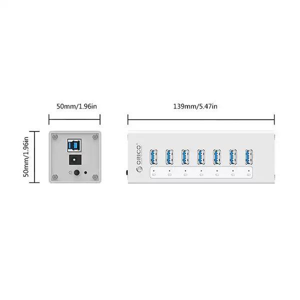 هاب 7 پورت USB 3.0 اوریکو مدل A3H7-ORICO