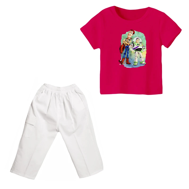 ست تی شرت و شلوارک دخترانه مدل داستان اسباب بازی کد ۲