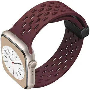 بند مسیر مدل Breathable Silicone Magnetici مناسب برای اپل واچ Ultra 3 49mm 