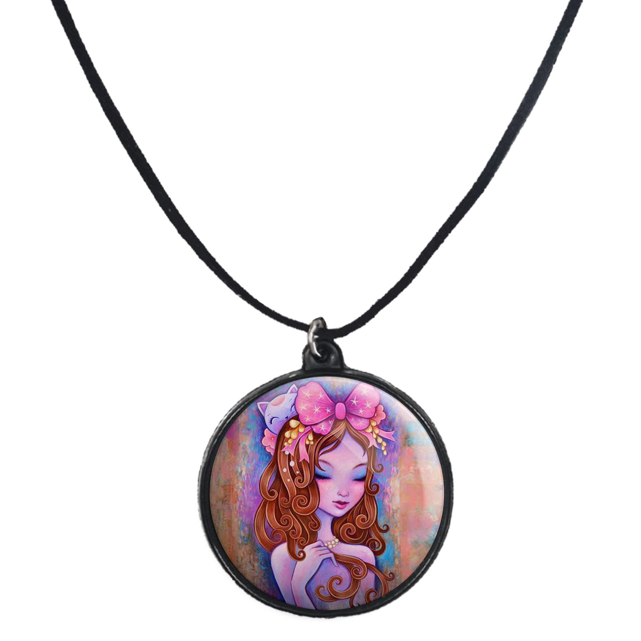 گردنبند پرمانه طرح دخترونه کد pmb.4353 مدل دو طرفه