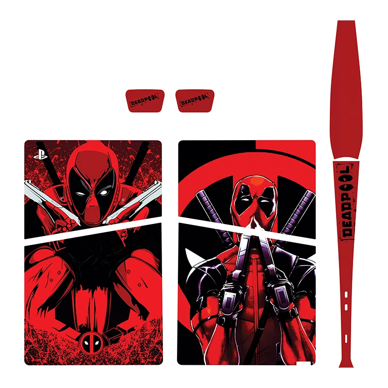   برچسب کنسول بازی پلی استیشن5 اسلیم دیجیتال توییجین وموییجین مدل deadpool 02 مجموعه6 عددی