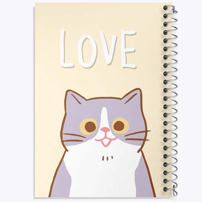 دفتر مشق 100 برگ خندالو طرح گربه (Cat) کد N911