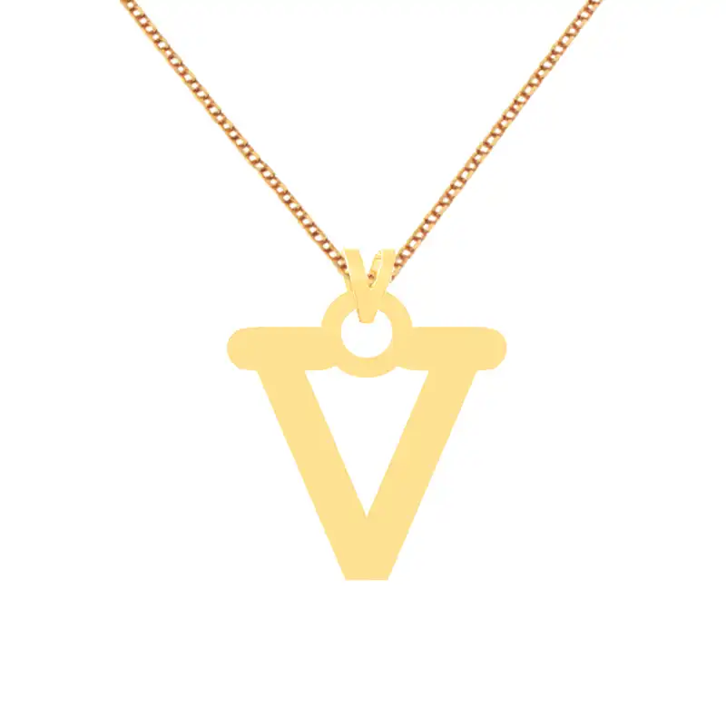 گردنبند طلا 18 عیار زنانه کرابو طرح حرف V مدل Kr71691