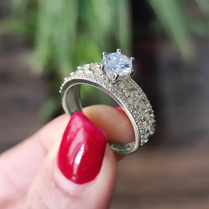 انگشتر نقره زنانه مدل جواهر کد JW5084