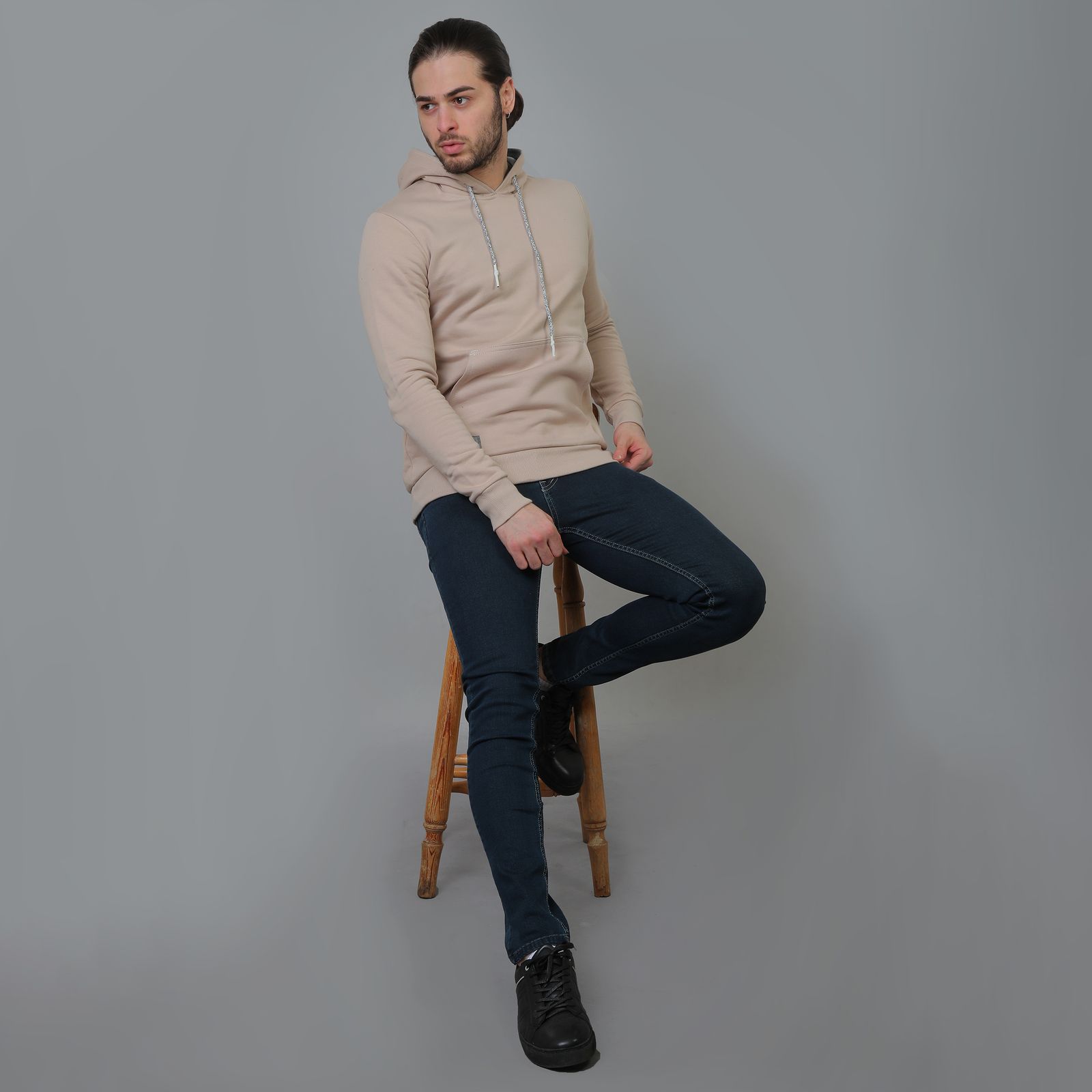 هودی مردانه باینت کد 606-17 رنگ کرم -  - 7