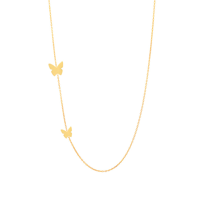 گردنبند طلا 18 عیار زنانه با زنجیر حلقه‌ای (فلامینگو) میو گلد مدل N119