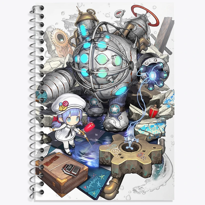 دفتر زبان 50 برگ خندالو مدل سه خط طرح بازی بایوشاک (Bioshock) کد 31331