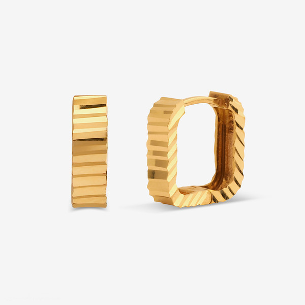 گوشواره حلقه‌ای طلا 18 عیار زنانه گلدم مدل E245009