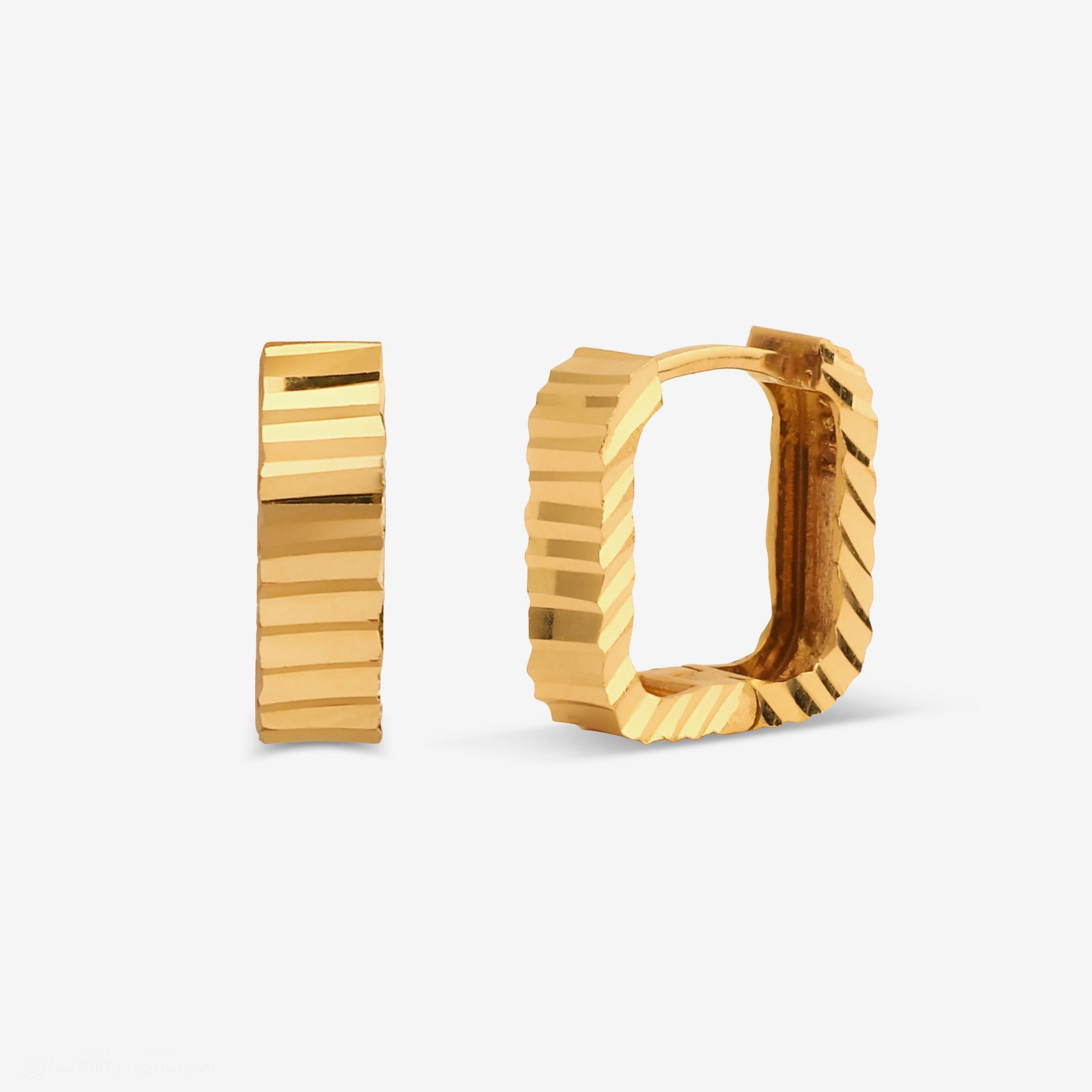 گوشواره حلقه‌ای طلا 18 عیار زنانه گلدم مدل E245009 -  - 1