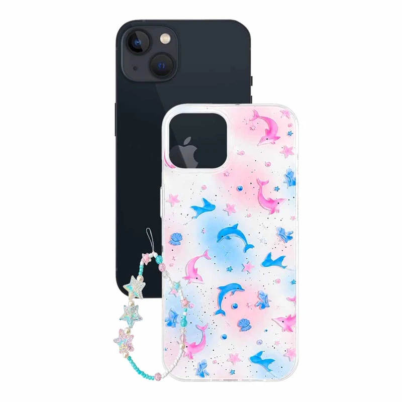 کاور مدل DOLPHIN مناسب برای گوشی موبایل اپل iPhone 14 /iPhone 13  به همراه بند آویز