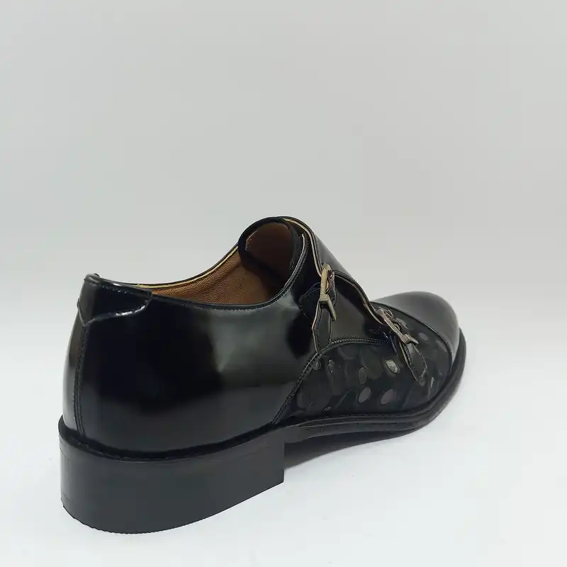 کفش مردانه کرمانی مدل تمام چرم طبیعی کد 381 رنگ مشکی