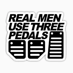 استیکر لپ تاپ و موبایل بووم طرح نوشته مدل Real Man Use Three Pedals کد KT09