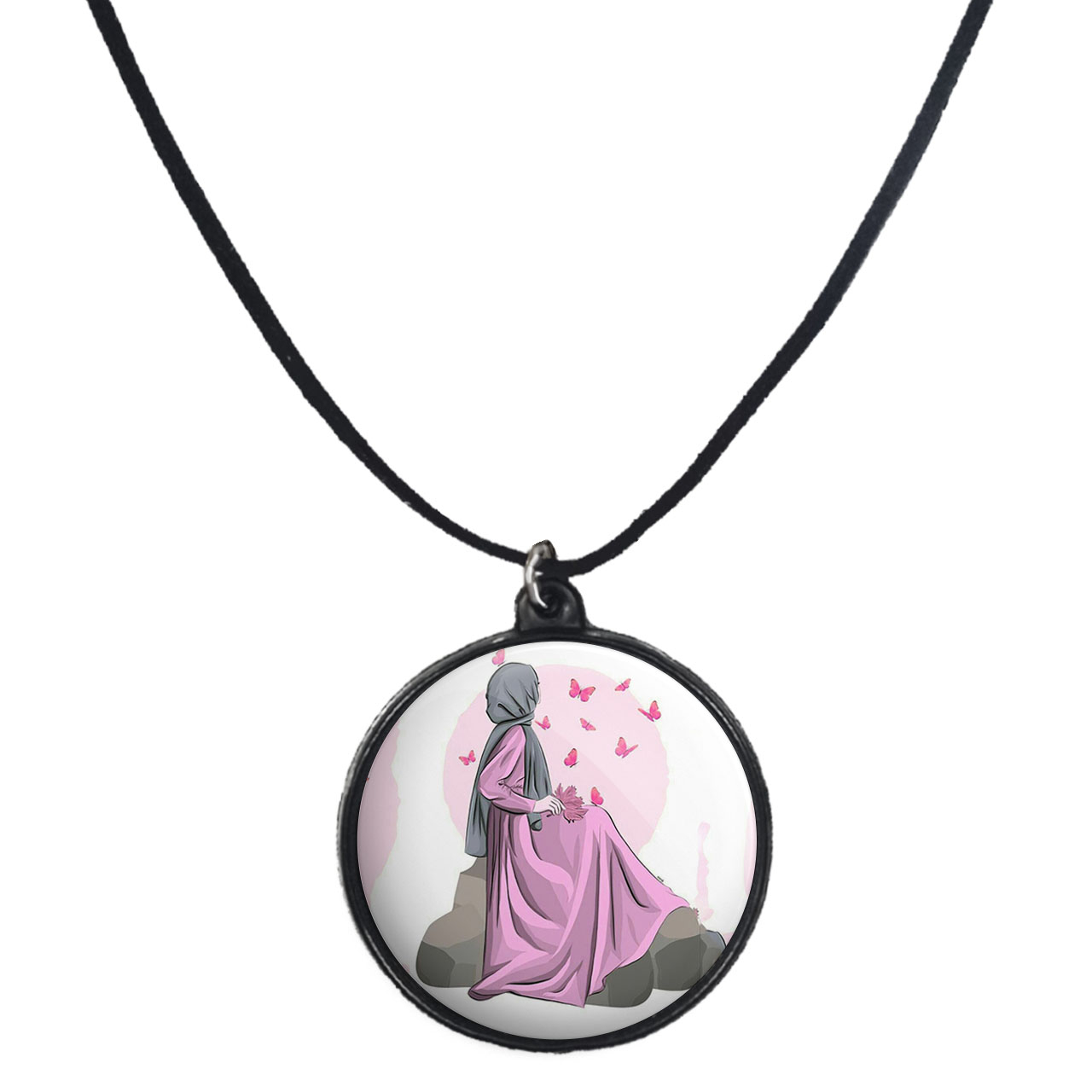 گردنبند پرمانه طرح حجاب کد pmb.24041 مدل دو طرفه