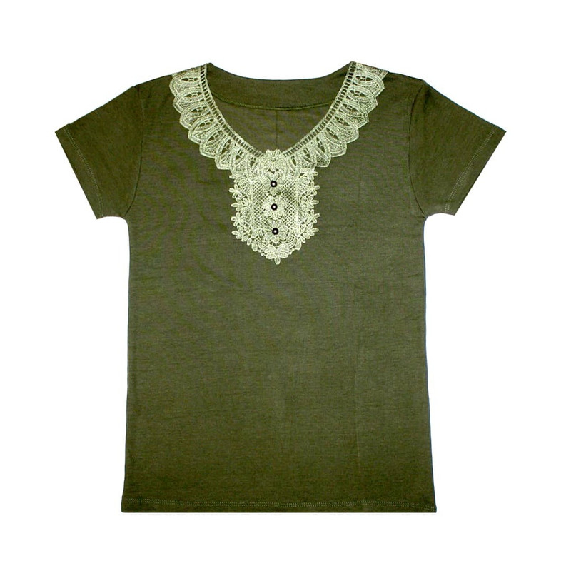 بلوز آستین کوتاه زنانه مدل  گیپوردار کد 110306