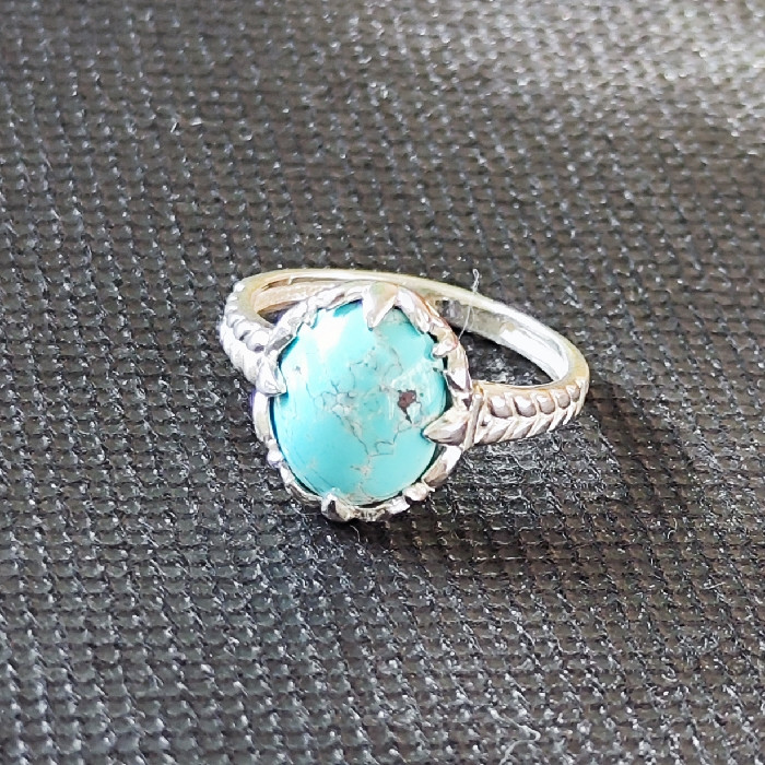 انگشتر نقره زنانه مدل فیروزه نیشابور کد 3300