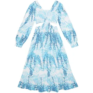 پیراهن یقه هفت زنانه مدل Flower 1704