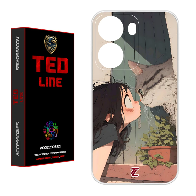 کاور تدلاین طرح دختر و گربه کد 1205 مناسب برای گوشی موبایل شیائومی Poco X7 Pro 5G