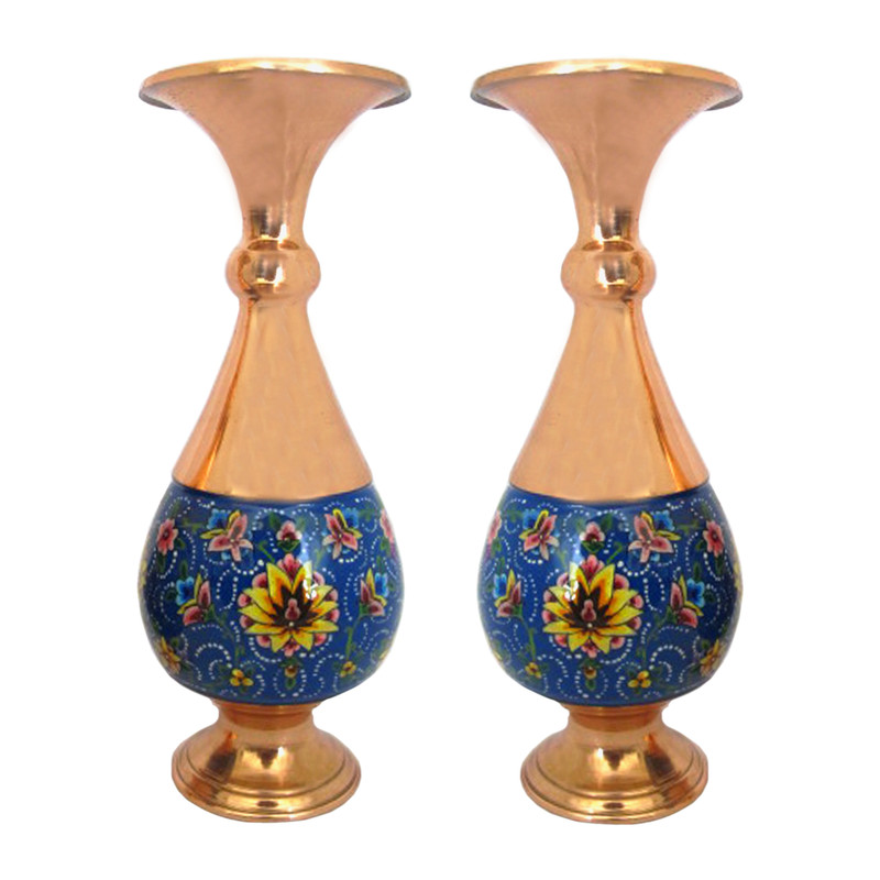 گلدان میناکاری مسی کد 04000 بسته 2 عددی
