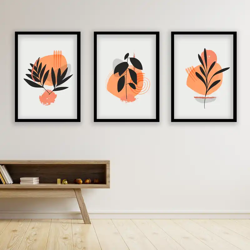 تابلو مدل مینیمال دکوراتیو کد LA-G30113 مجموعه 3 عددی