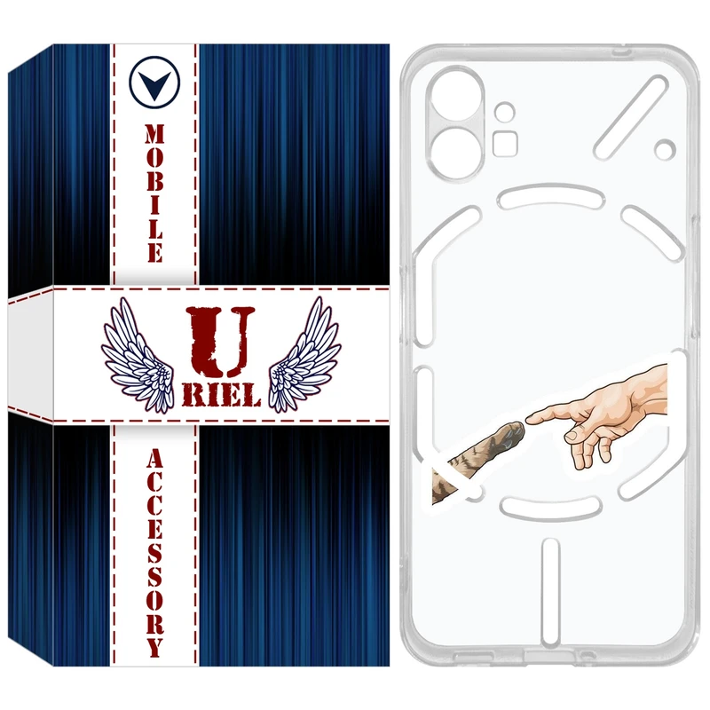 کاور یوریل مدل Clear کد 94 طرح دست گربه مناسب برای گوشی موبایل ناتینگ فون Nothing Phone 1