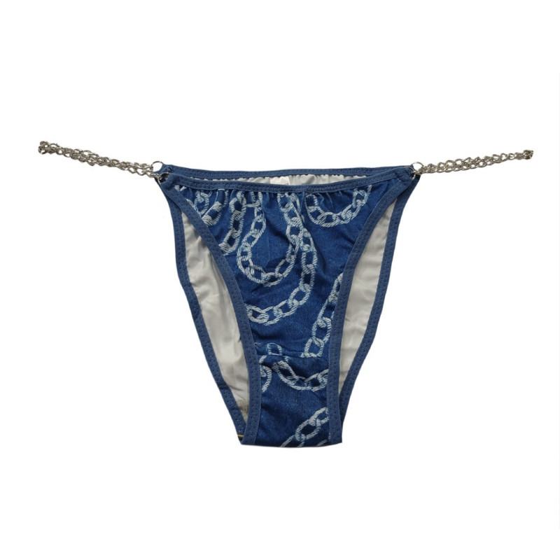 ست شورت و سوتین زنانه مدل زنجیری رنگ ابی