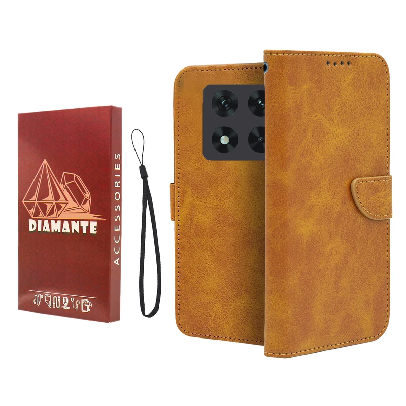 کیف کلاسوری دیامانته مدل Mortand Ros مناسب برای گوشی موبایل شیائومی Redmi Note 14 Pro 5G به همراه بندآویز