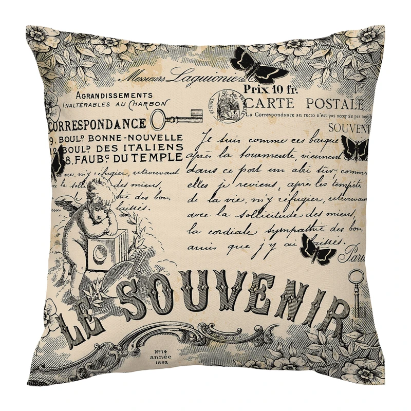 کاور کوسن مدل روزنامه ای دورو طرح دار کد 1400161