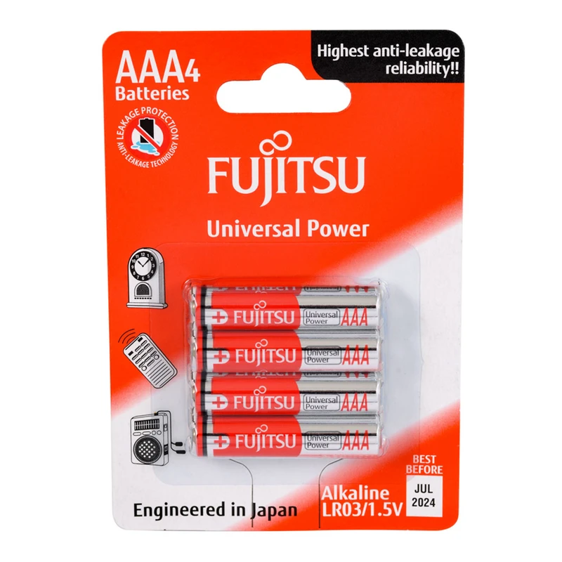 باتری نیم قلمی فوجیتسو مدل Universal Power LR03 بسته 4 عددی
