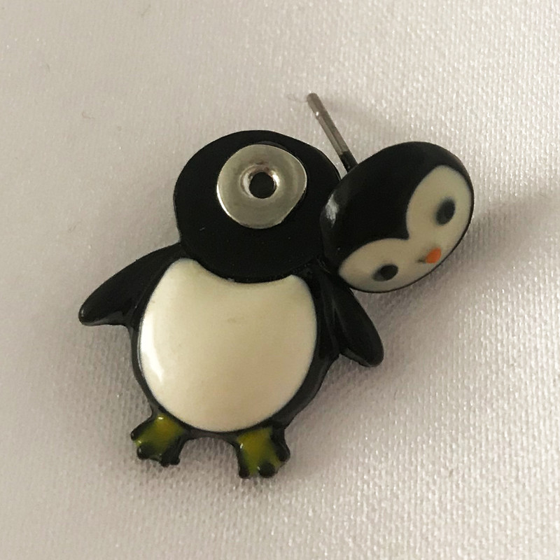 گوشواره دخترانه مدل پنگوئن کد 00481