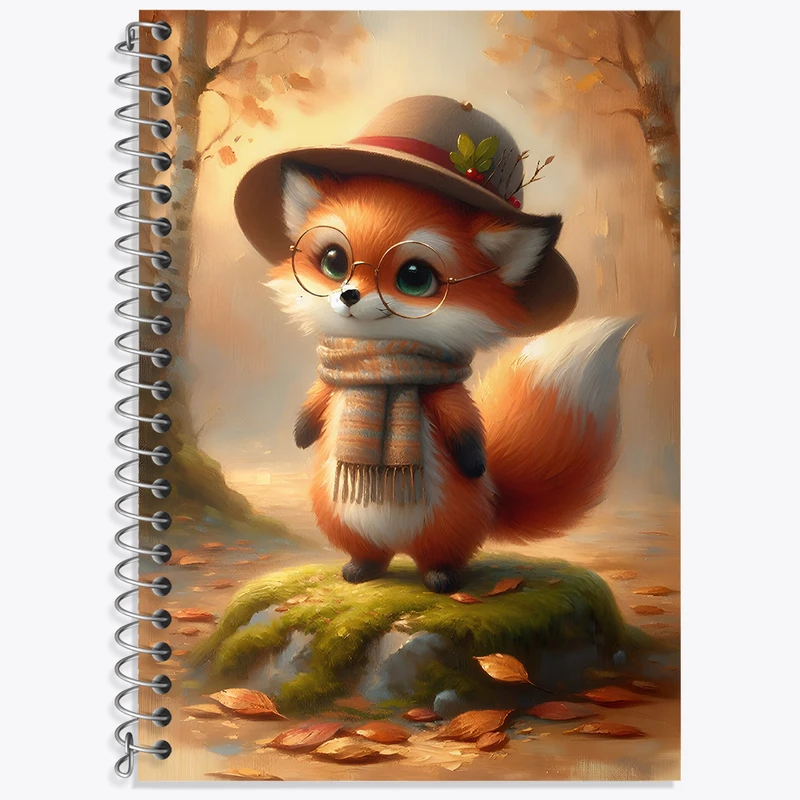 دفتر زبان 50 برگ خندالو مدل دو خط طرح روباه بامزه کد N4867