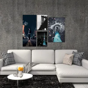 تابلو شاسی بکلیت طرح منظره برج و مدرن مدل SH-449 مجموعه 4 عددی