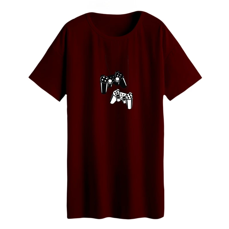 تی شرت لانگ زنانه مدل دسته بازی کد 1