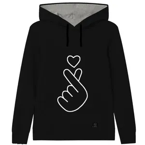 هودی دخترانه 27 مدل قلب کد Z02 رنگ مشکی