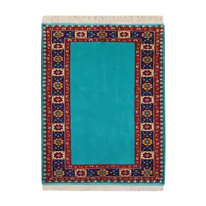 فرش دستباف یک و نیم متری طرح کف ساده مدل AA131