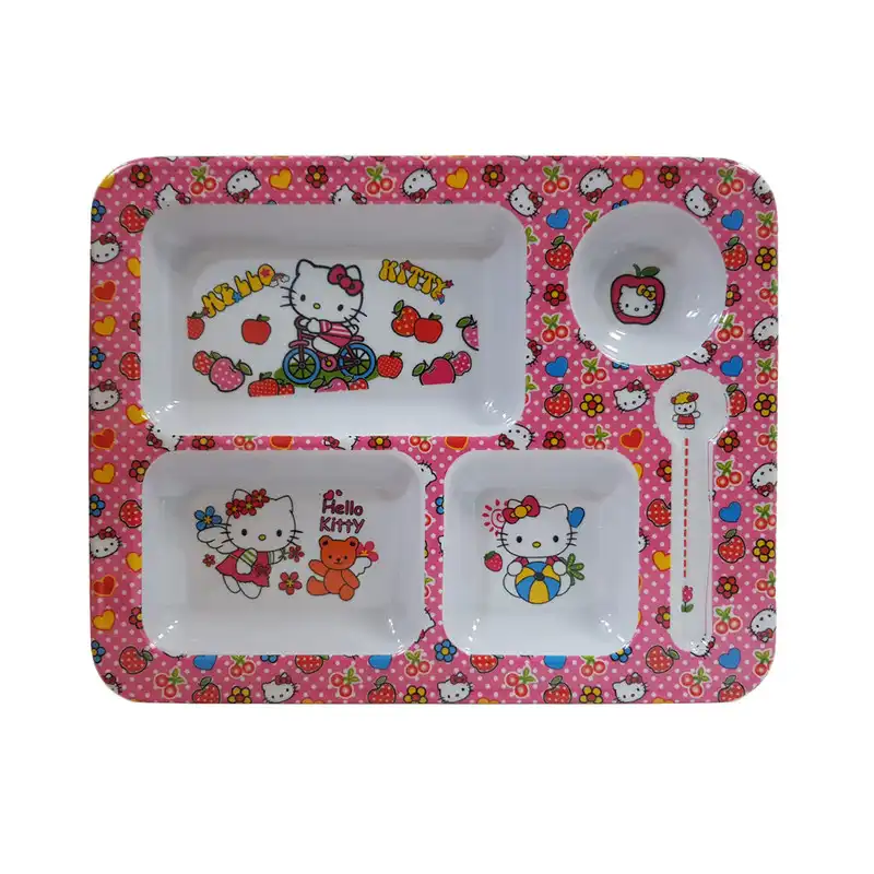 سرویس غذا خوری 4 پارچه کودک طرح کیتی کد Rbay111