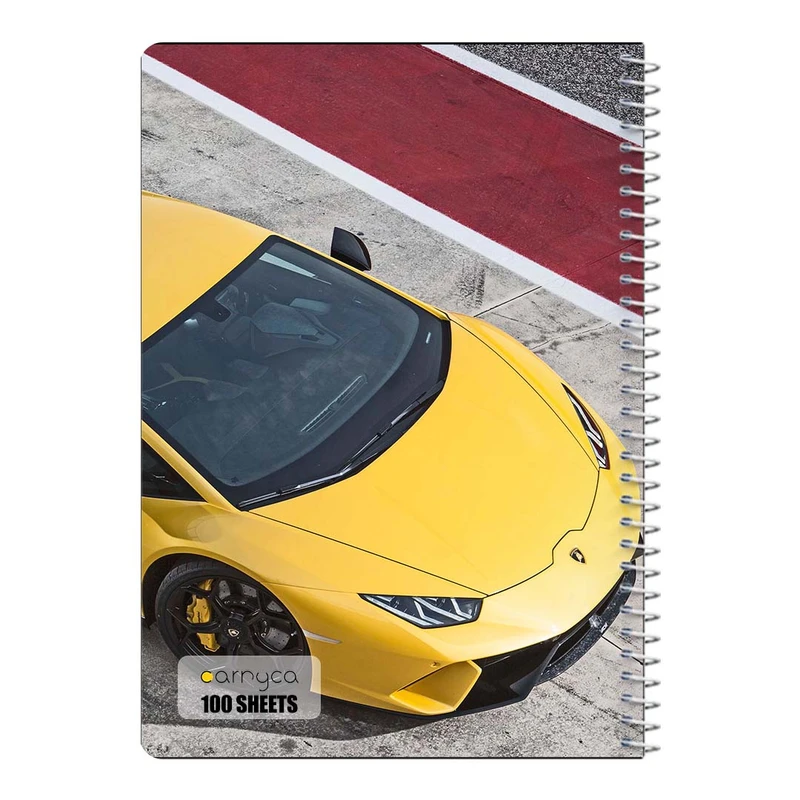 دفتر مشق 100 برگ سیمی کارنیکا طرح لامبورگینی هوراکان Lamborghini Huracan کد 12309
