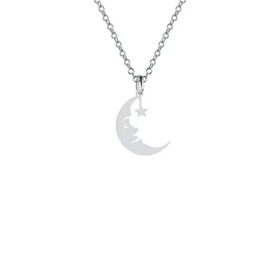 گردنبند نقره زنانه هایکا مدل ماه و ستاره کد n.ha2-330