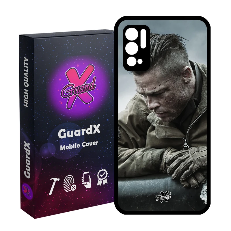 کاور گارد ایکس طرح Brad Pitt مدل Glass10134 مناسب برای گوشی موبایل شیائومی Redmi Note 10 5G / Poco M3 Pro