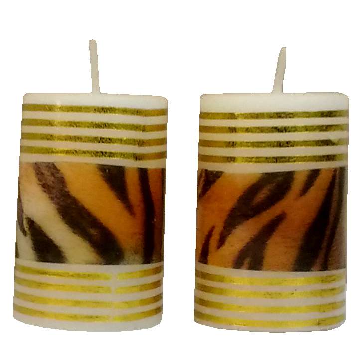 شمع مدل پوست ببر کد 6x4 بسته دو عددی